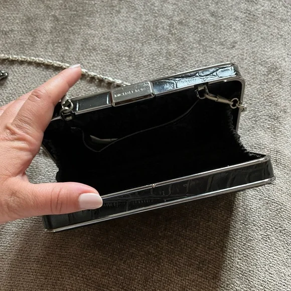 Michael Kors Black Calf Hair & Leather Clutch with 2 detachable straps - Picture 4 of 10